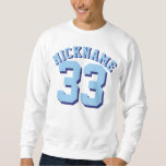 Witte en blauwe volwassenen | Sport Jersey Design Trui<br><div class="desc">Witte en blauwe volwassenen | Sport Jersey Design Mannen Jersey Sweatshirt</div>