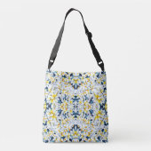 WITTE EN BLAUWE WATERVERF LIGT KRUISBAG CROSSBODY TAS (Achterkant)