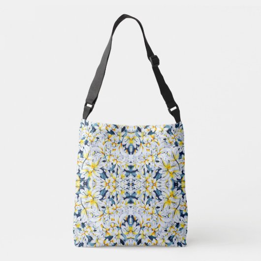 WITTE EN BLAUWE WATERVERF LIGT KRUISBAG CROSSBODY TAS (Achterkant)