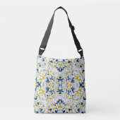 WITTE EN BLAUWE WATERVERF LIGT KRUISBAG CROSSBODY TAS (Voorkant)