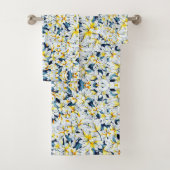 WITTE EN BLAUWE WATERVERF LIGT TOWEL SET BAD HANDDOEK (Insitu)
