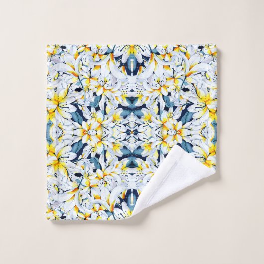 WITTE EN BLAUWE WATERVERF LIGT TOWEL SET BAD HANDDOEK (Wasdoekje)
