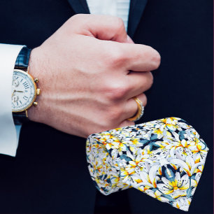 WITTE EN BLAUWE WATERVERF LILEN MANNEN STROPDAS