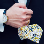 WITTE EN BLAUWE WATERVERF LILEN MANNEN STROPDAS