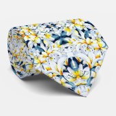 WITTE EN BLAUWE WATERVERF LILEN MANNEN STROPDAS (Opgerold)