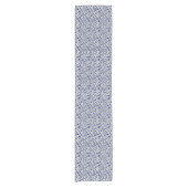 Witte en blauwe wilde bloemen korte tafelloper (Voorkant)