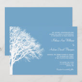Witte en blauwe wintereik kaart (Voorkant / Achterkant)