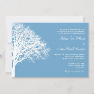 Witte en blauwe wintereik kaart