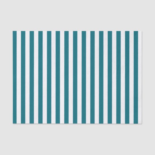 Witte en Blauwgroen blauwe strepen Tissuepapier (Voorkant)