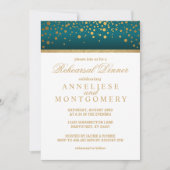 Witte en Blauwgroen goudConfetti - repetitief dine Kaart (Voorkant)