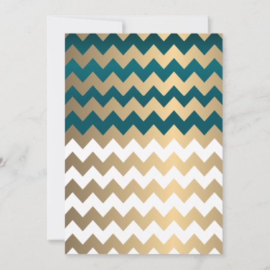 Witte en Blauwgroen goudConfetti - repetitief dine Kaart (Achterkant)