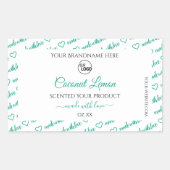 Witte en Blauwgroen Word Cloud Product Labels met (Voorkant)