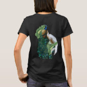 Witte en blauwgroene koninklijke pacocks t-shirt (Achterkant)