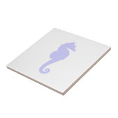 Witte en bleekblauwe zeepaard tegeltje (Zijkant)