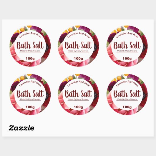 Witte en bloemige badzout labels (Vel)