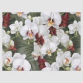 Witte en Bourgondische Orchideeën Decoupage Tissuepapier (Voorkant)
