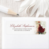 Witte en Bourgondische rode bloemige moderne chiqu Etiket (Insitu)