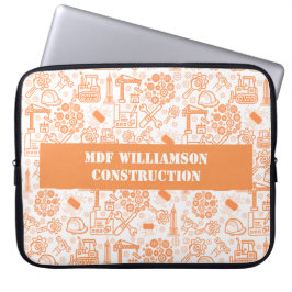 Witte en bruine architectonische bouwtekening inge laptop sleeve