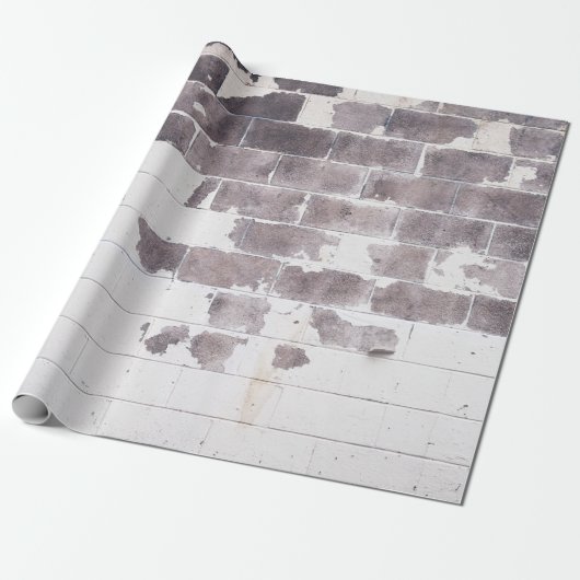 Witte en bruine betonwand cadeaupapier (Uitgerold)