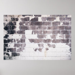 Witte en bruine betonwand poster