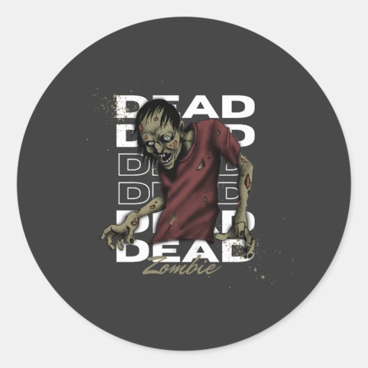 Witte en Bruine Dode Zombie Sticker (Voorkant)