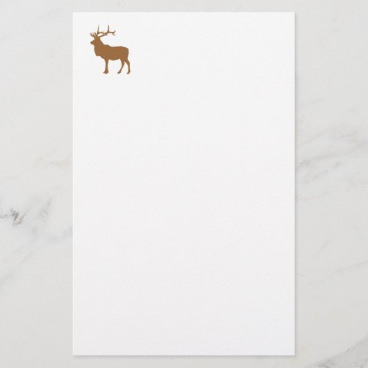 Witte en bruine Elk Briefpapier (Voorkant)