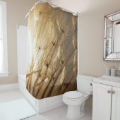 Witte en bruine florale textiel douchegordijn (In situ)