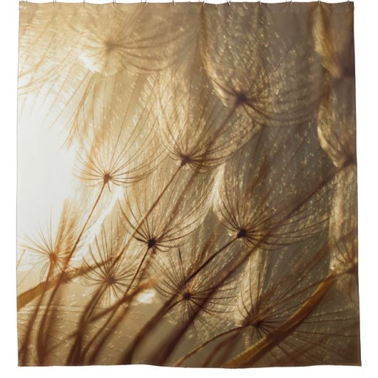 Witte en bruine florale textiel douchegordijn (Voorkant)