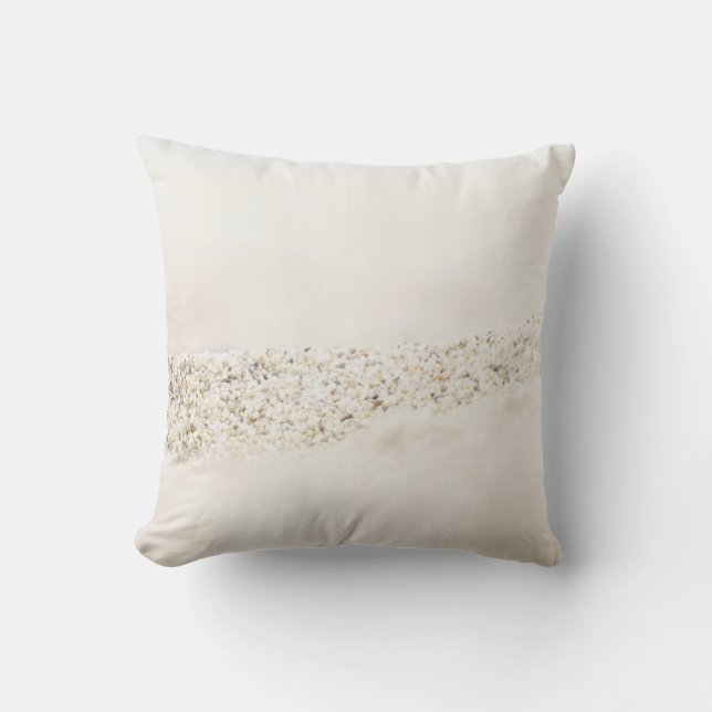 Witte en bruine florale textiel kussen (Voorkant)