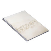 Witte en bruine florale textiel notitieboek (Rechterzijde)