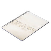 Witte en bruine florale textiel notitieboek (Linkerzijde)