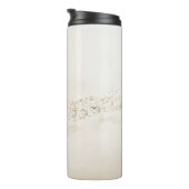 Witte en bruine florale textiel thermosbeker (Geroteerd rechts)