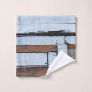 Witte en bruine houten plaat washandje