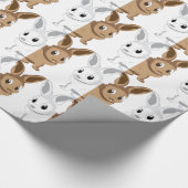 Witte en bruine konijnen cadeaupapier (Hoek)