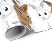 Witte en bruine konijnen cadeaupapier (Rol Hoek)