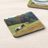 Witte en bruine paarden, Autumn vijver Drankjes Onderzetter (Linkerzijde)
