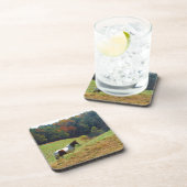 Witte en bruine paarden, Autumn vijver Drankjes Onderzetter (Rechterzijde)