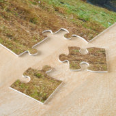 Witte en bruine paarden, Autumn vijver Legpuzzel (Zijkant)