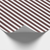 Witte en bruine strepen chocoladeliefde cadeaupapier (Hoek)