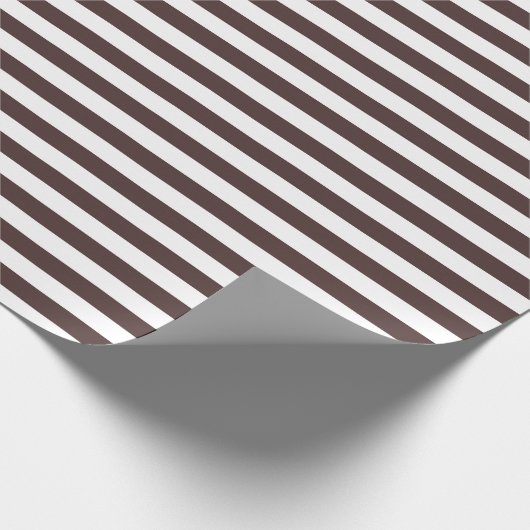 Witte en bruine strepen chocoladeliefde cadeaupapier (Hoek)