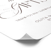 Witte en Bruine Trouwkaarten en Cadeaus Poster (Hoek)