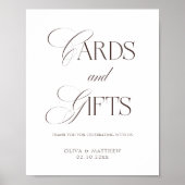 Witte en Bruine Trouwkaarten en Cadeaus Poster (Voorkant)