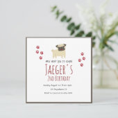 Witte en bruine uitnodiging voor de verjaardagsfee (Staand voorkant)