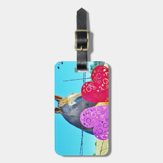 Witte en bruine Valentijn Bagagelabel (Voorkant verticaal)