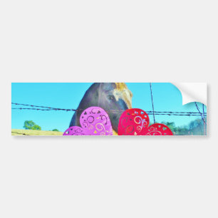 Witte en bruine Valentijn Bumpersticker