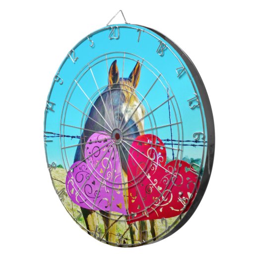 Witte en bruine Valentijn Dartbord (Voorkant Rechts)