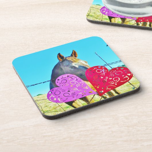 Witte en bruine Valentijn Drankjes Onderzetter (Linkerzijde)