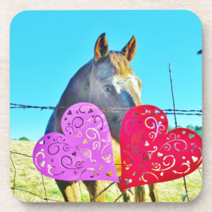 Witte en bruine Valentijn Drankjes Onderzetter