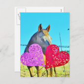 Witte en bruine Valentijn Feestdagenkaart (Voorkant / Achterkant)