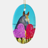 Witte en bruine Valentijn Keramisch Ornament (Rechts)